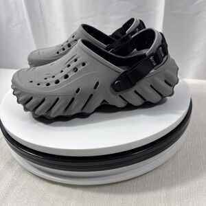 Crocs Echo Clog In Reflective Silver / Black Women's 7 / Big Kids (men's) 5